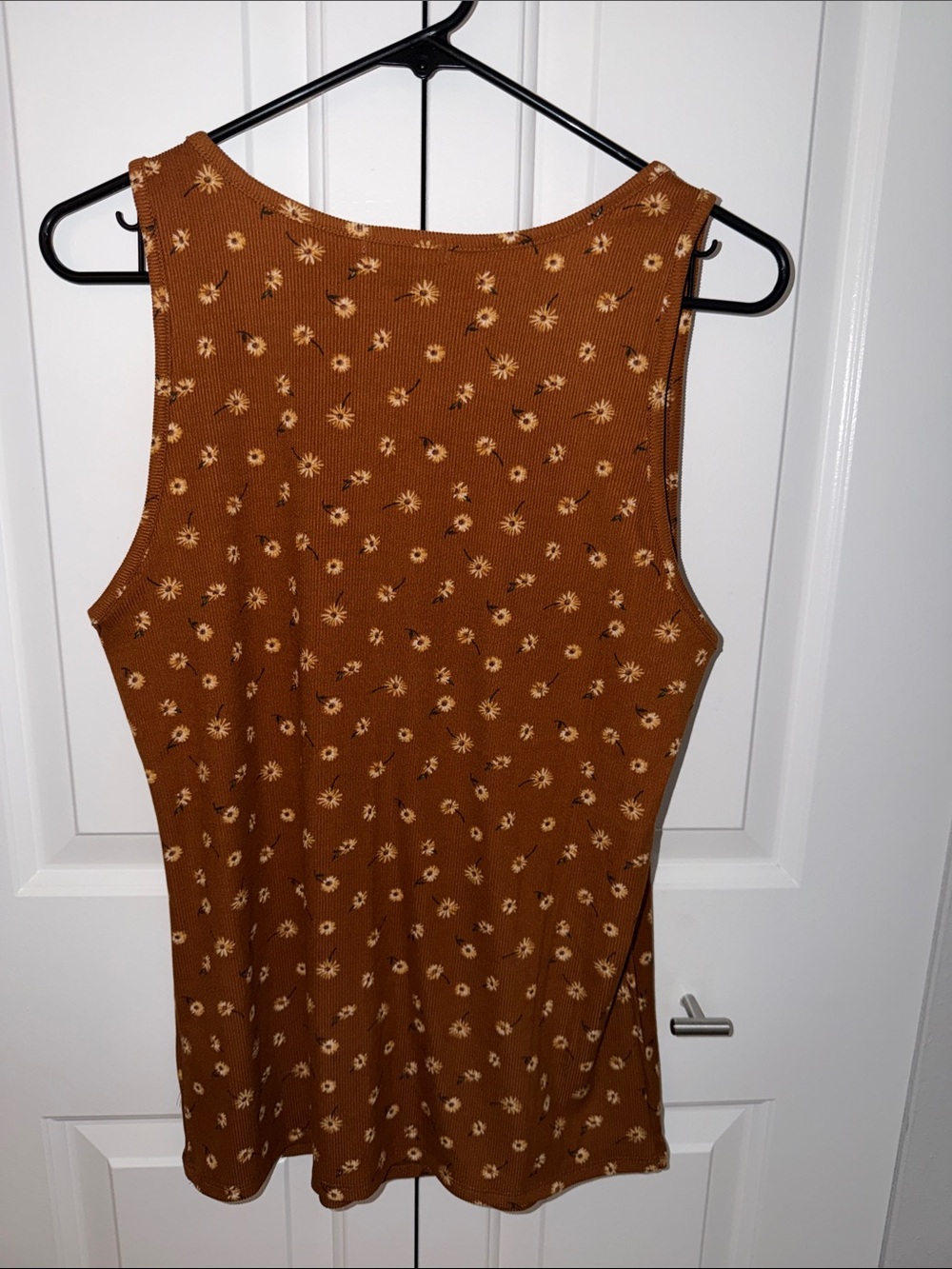 Maurices Mustard Brown Floral Ribbed Tank - Picture 2 of 4